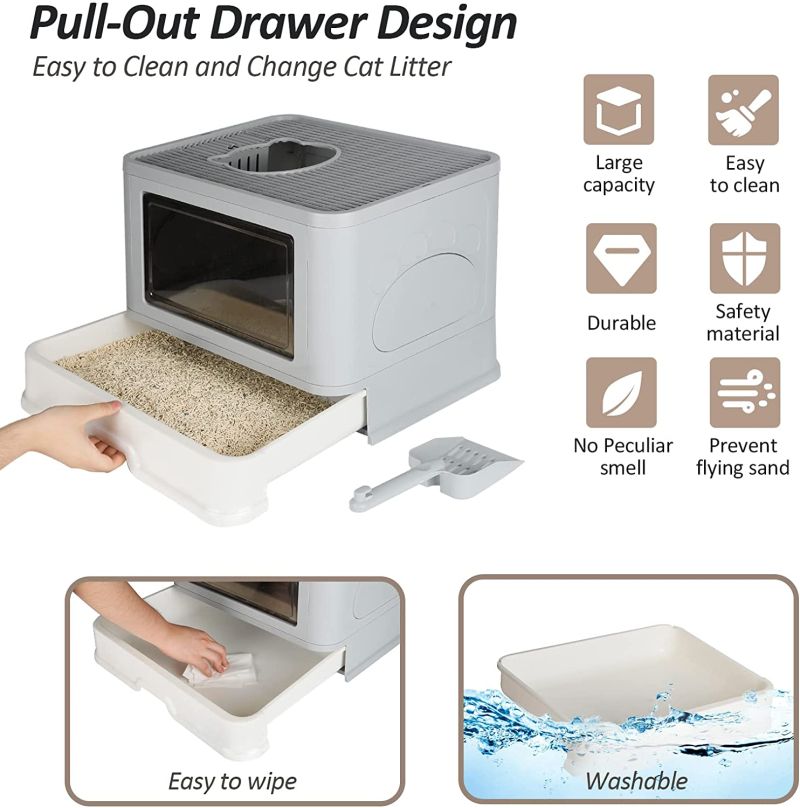 Comprar Caja De Arena Plegable Para Gatos en Electroshopy - Ángulo 3